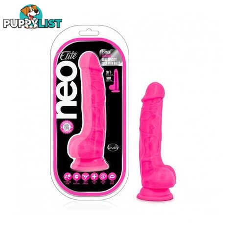 Neo Elite 7 Inch Silicone Dual Density Cock With Balls - Neo Elite - 819835022091