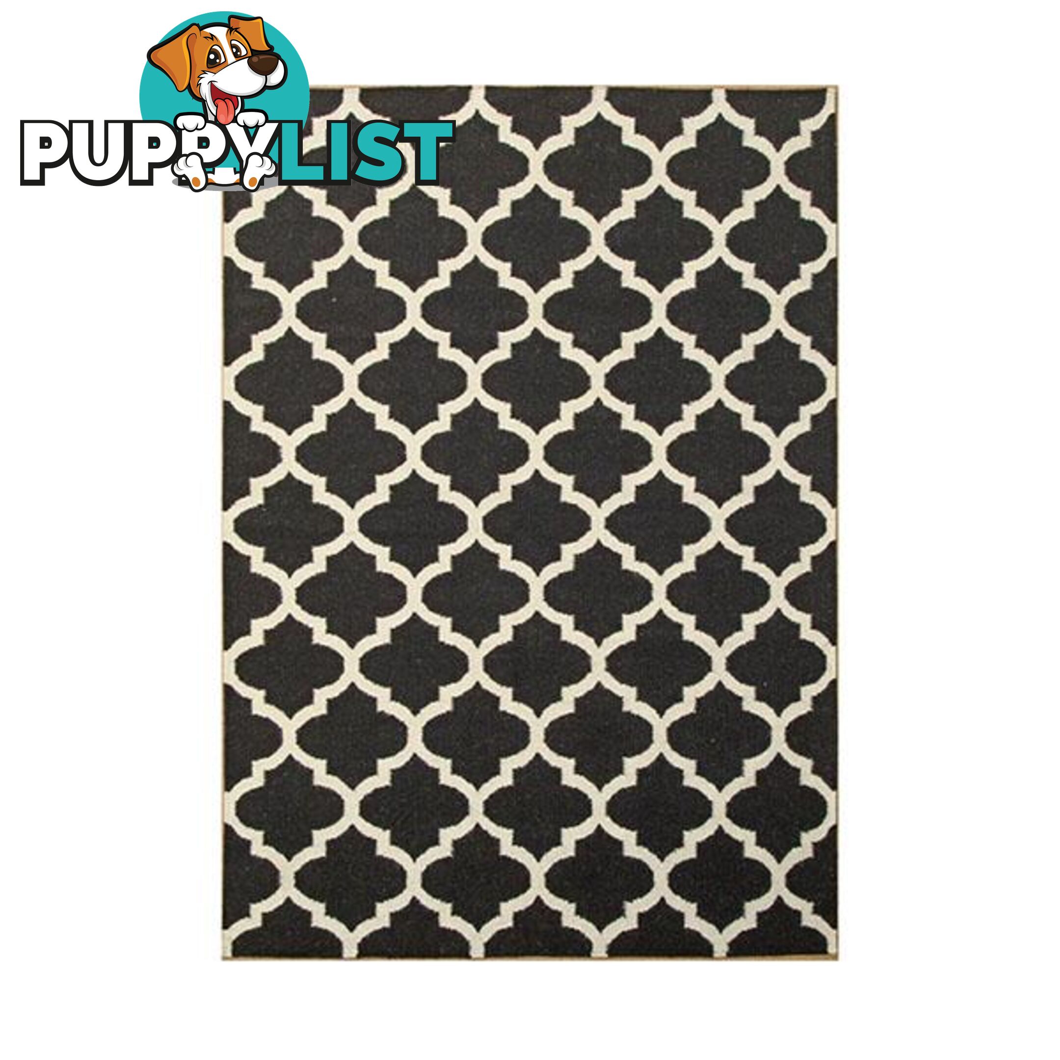 Moroccan Flatweave Black And White Rug 155 X 225 Cm - Unbranded - 7427005869198