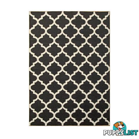 Moroccan Flatweave Black And White Rug 155 X 225 Cm - Unbranded - 7427005869198