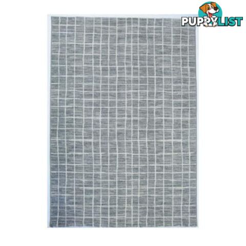 Tibet White Grey Bricks Heat Set Rug 200 X 290 Cm - Unbranded - 7427046216845