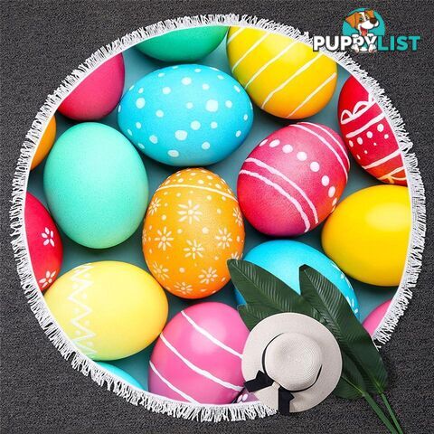 Colorful Easter Eggs Beach Towel - Towel - 7427046334105