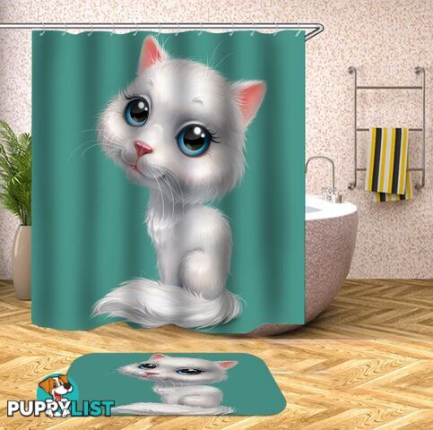 Adorable Kitten Digital Painting Shower Curtain - Curtain - 7427046027823