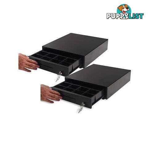 Soga 2X Black Heavy Duty Drawer 4 Bills 8 Coins Cheque Slot Pos 350 - Soga - 9476062088873