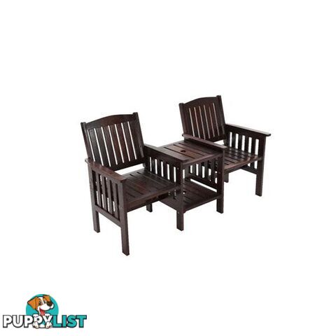 Garden Bench Chair Table Love Seat Wooden Charcoal - Love Seat - 7427046150552