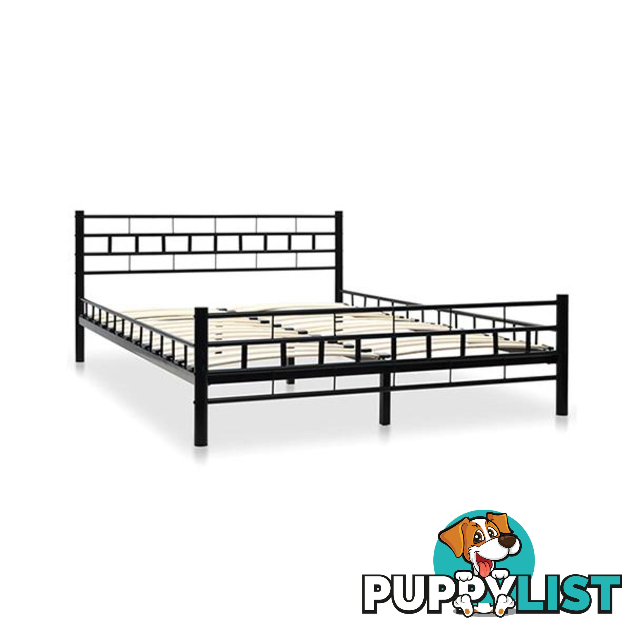 Bed Frame With Slatted Base 137X187 Cm Block Design Double Size - Unbranded - 7427046166942