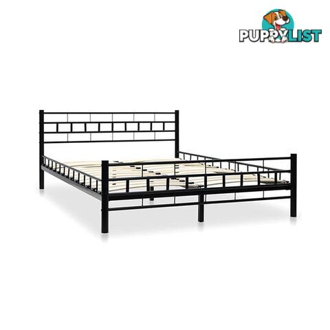 Bed Frame With Slatted Base 137X187 Cm Block Design Double Size - Unbranded - 7427046166942