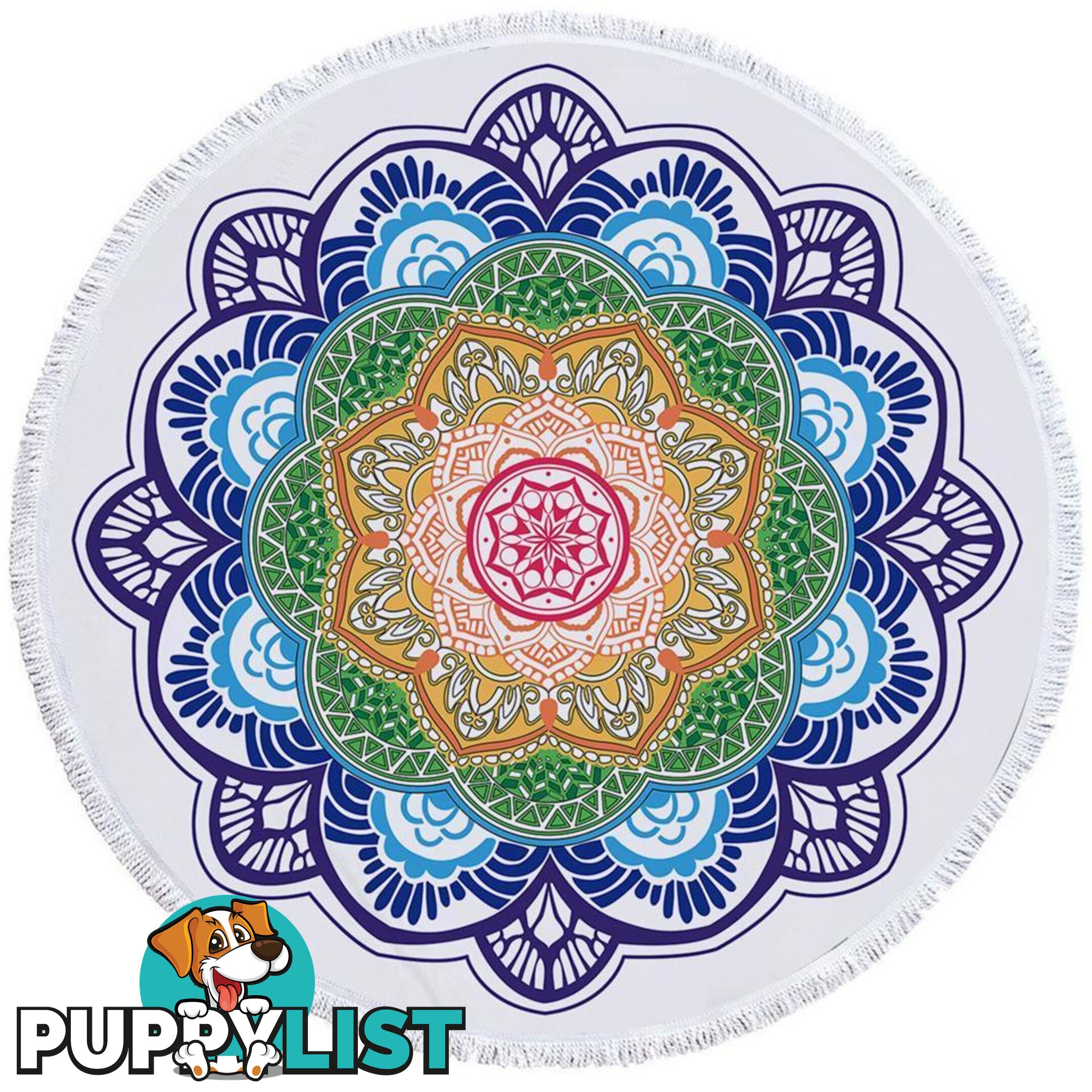 Simple Multi Colored Mandala Beach Towel - Towel - 7427046321150