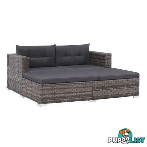 3 Piece Garden Lounge Set With Cushions Pe Rattan Grey And Dark Grey - Unbranded - 8718475616559