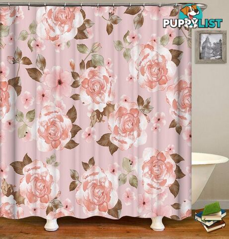 Classic Pinkish Flowers Shower Curtain - Curtain - 7427045972469