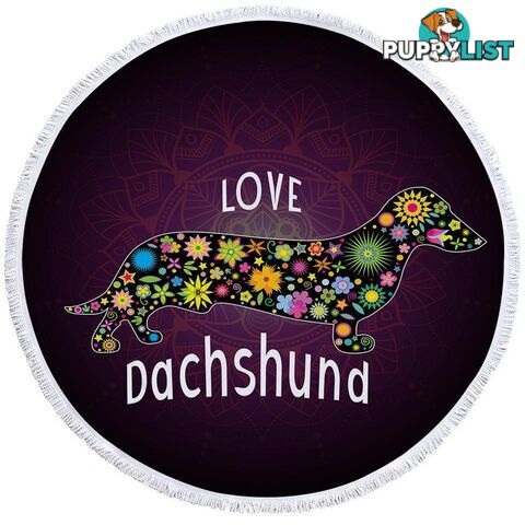 Love Dachshund Dog Beach Towel - Towel - 7427046316897