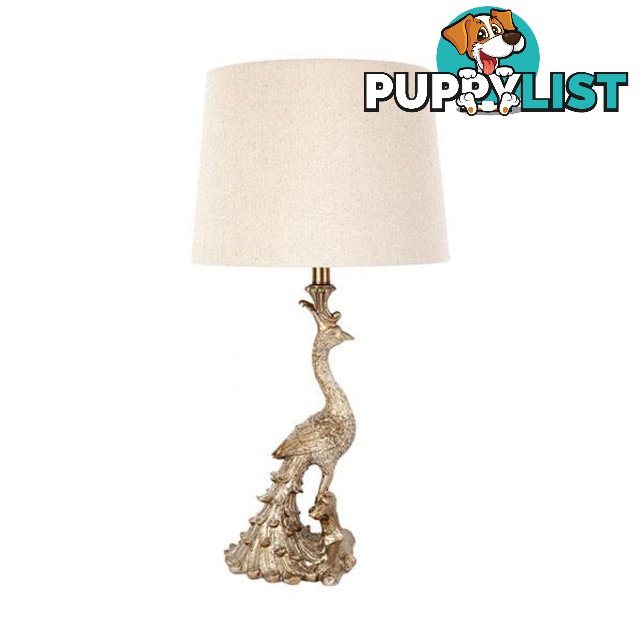 Peacock Table Lamp Gold - Table Lamp - 9320294096307