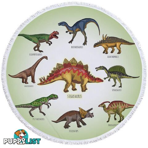 Multi Colored Dinosaurs Beach Towel - Towel - 7427046320443