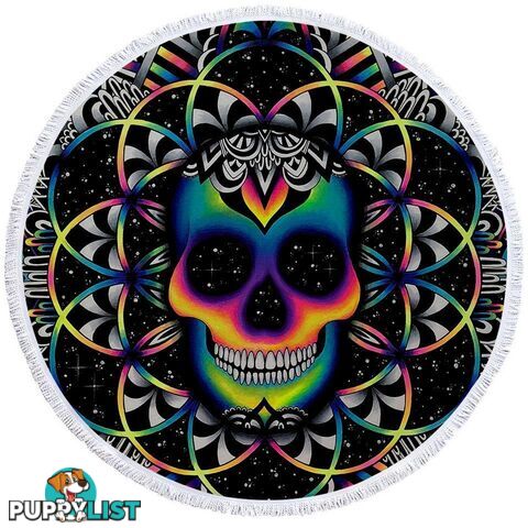 Happy Colorful Skull Beach Towel - Towel - 7427046312202