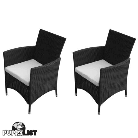 Garden Chairs Poly Rattan (2 Pcs) - Black - Unbranded - 4326500419026