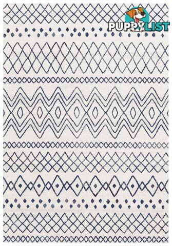 Oasis Nadia White Blue Rustic Tribal Rug - Unbranded - 9375321845717