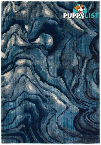 Dreamscape Waves Modern Indigo Rug - Unbranded - 8694561187465