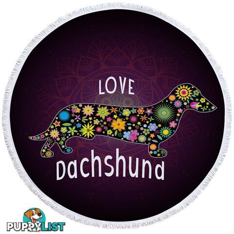 Love Dachshund Dog Beach Towel - Towel - 7427046316903