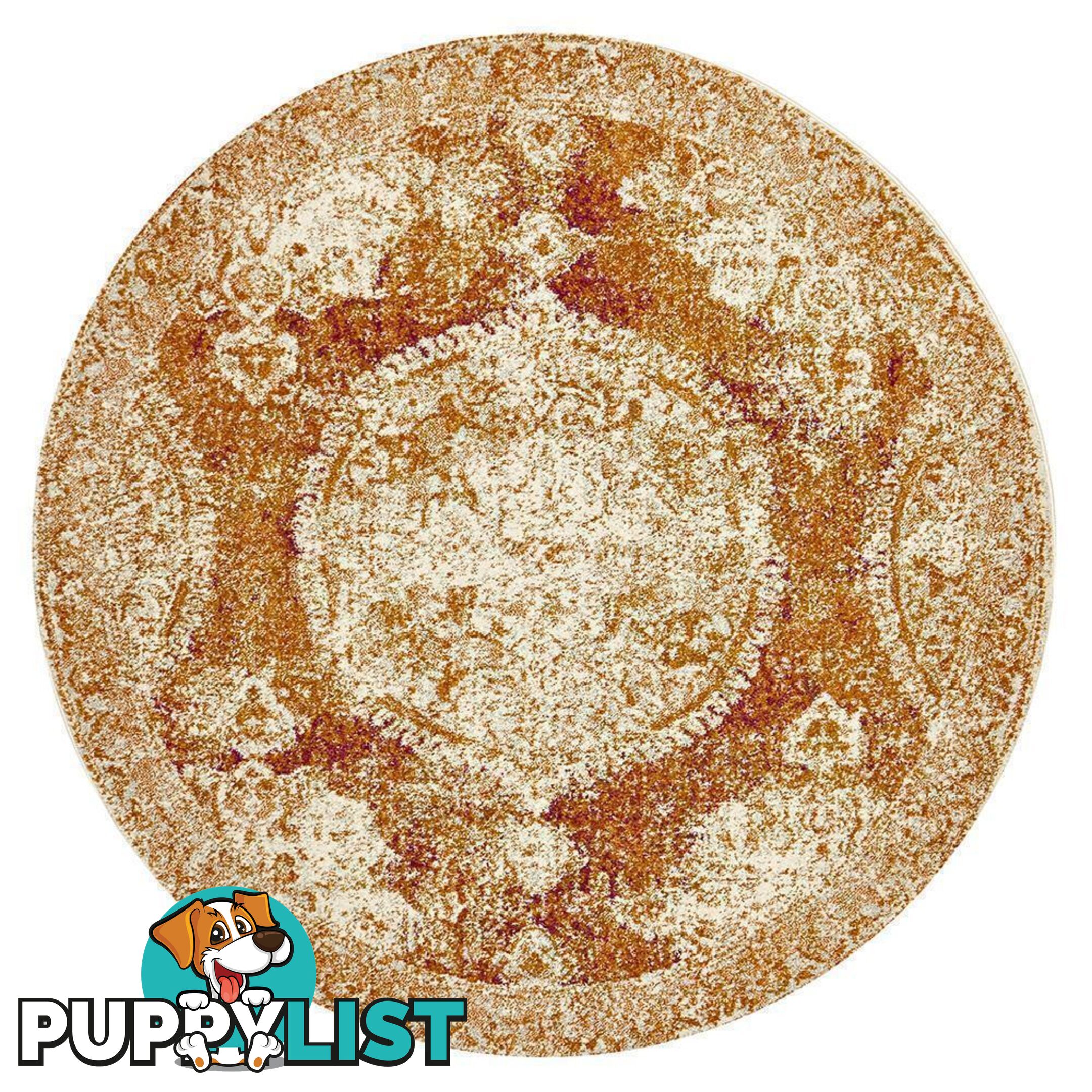 Museum Elton Rust Round Rug - Unbranded - 9375321850919