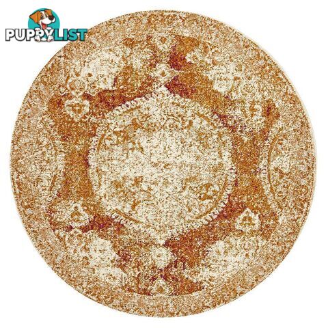 Museum Elton Rust Round Rug - Unbranded - 9375321850919