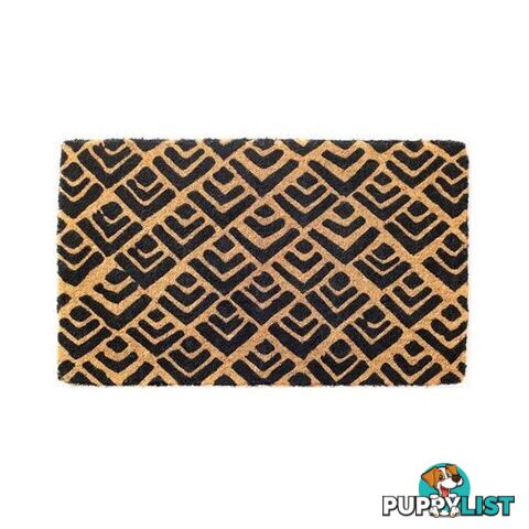 45X75Cm Block Print Coir Doormat - Unbranded - 787976635527