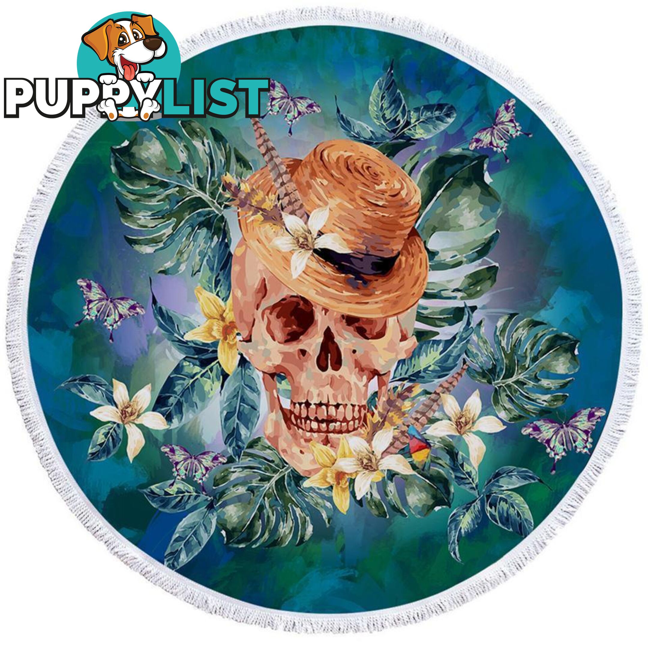 Tropical Skull Beach Towel - Towel - 7427046314640