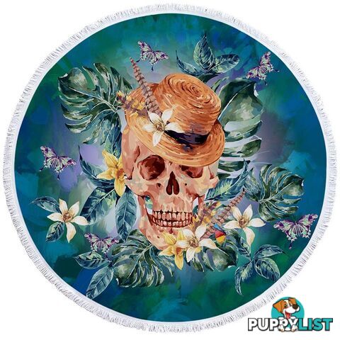 Tropical Skull Beach Towel - Towel - 7427046314640