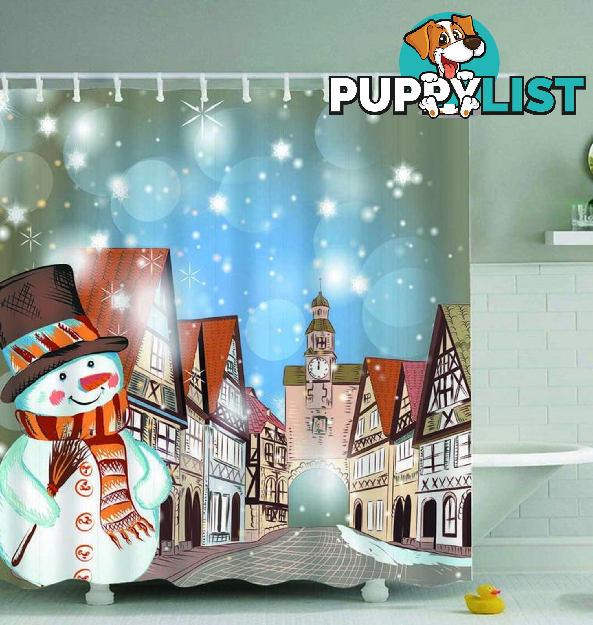 Old Town Christmas Spirit Shower Curtain - Curtains - 7427046062381