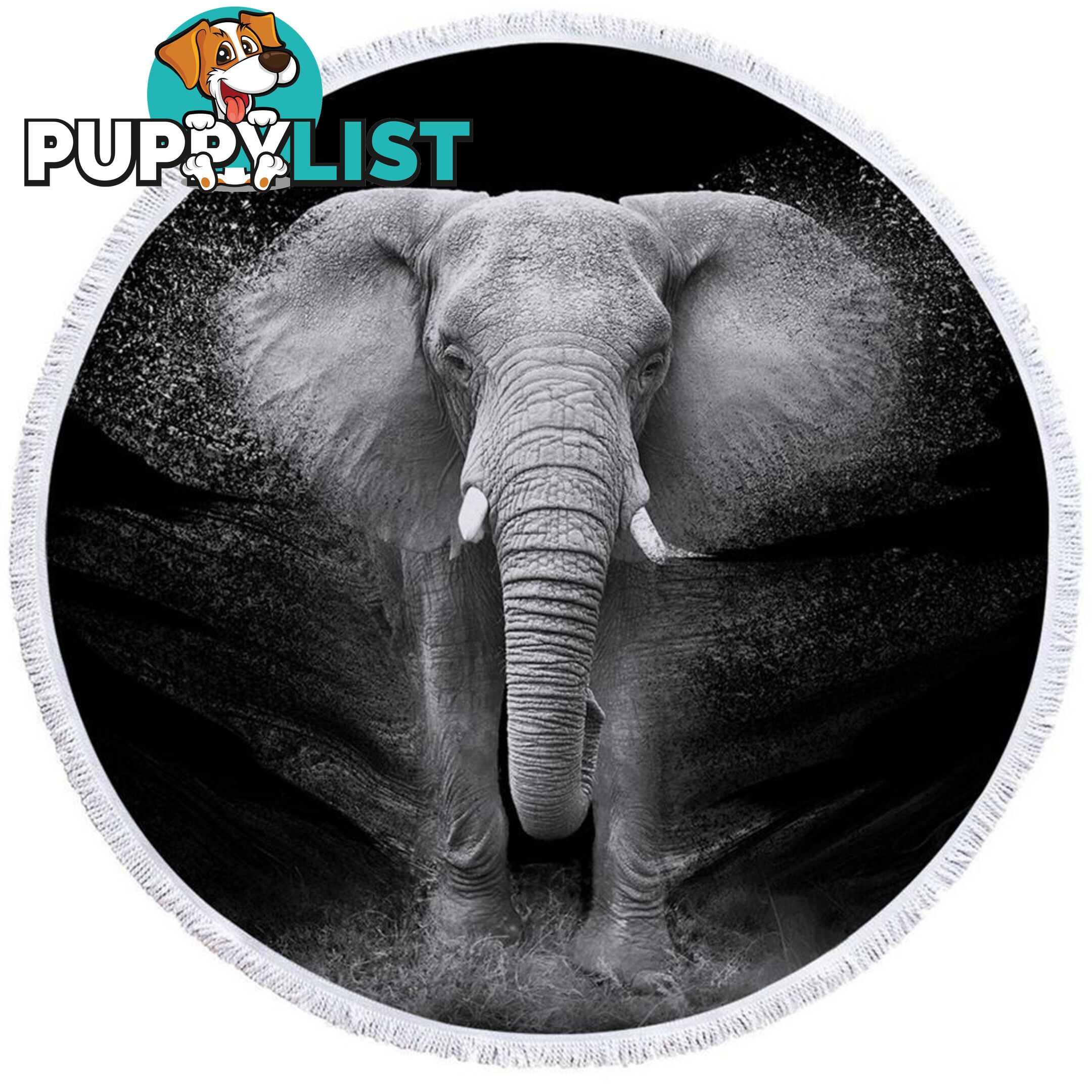 Black and White Elephant Photo Beach Towel - Towel - 7427046313223