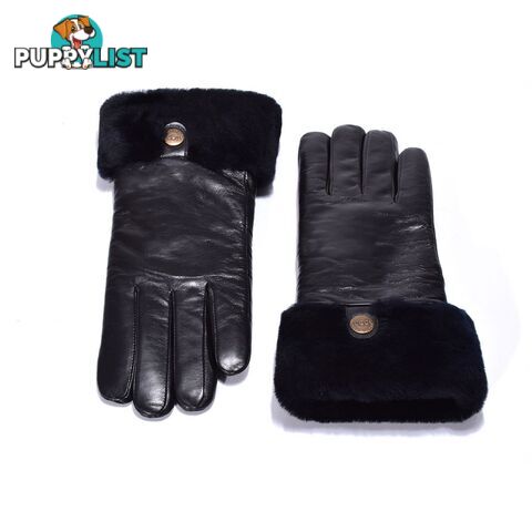 UGG Australian Sheepskin Leather Gloves Black Womens (Chloe) - UGG - 822427510036