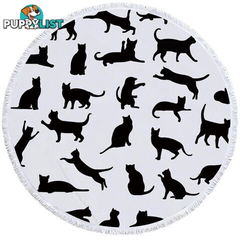 Cats Silhouettes Beach Towel - Towel - 7427046307109