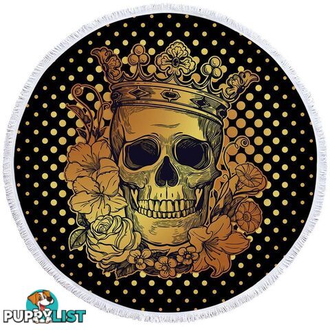 Floral King Skull Beach Towel - Towel - 7427046313902