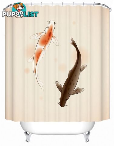 A Pair Of Carp Fish Shower Curtain - Curtain - 7427045924277