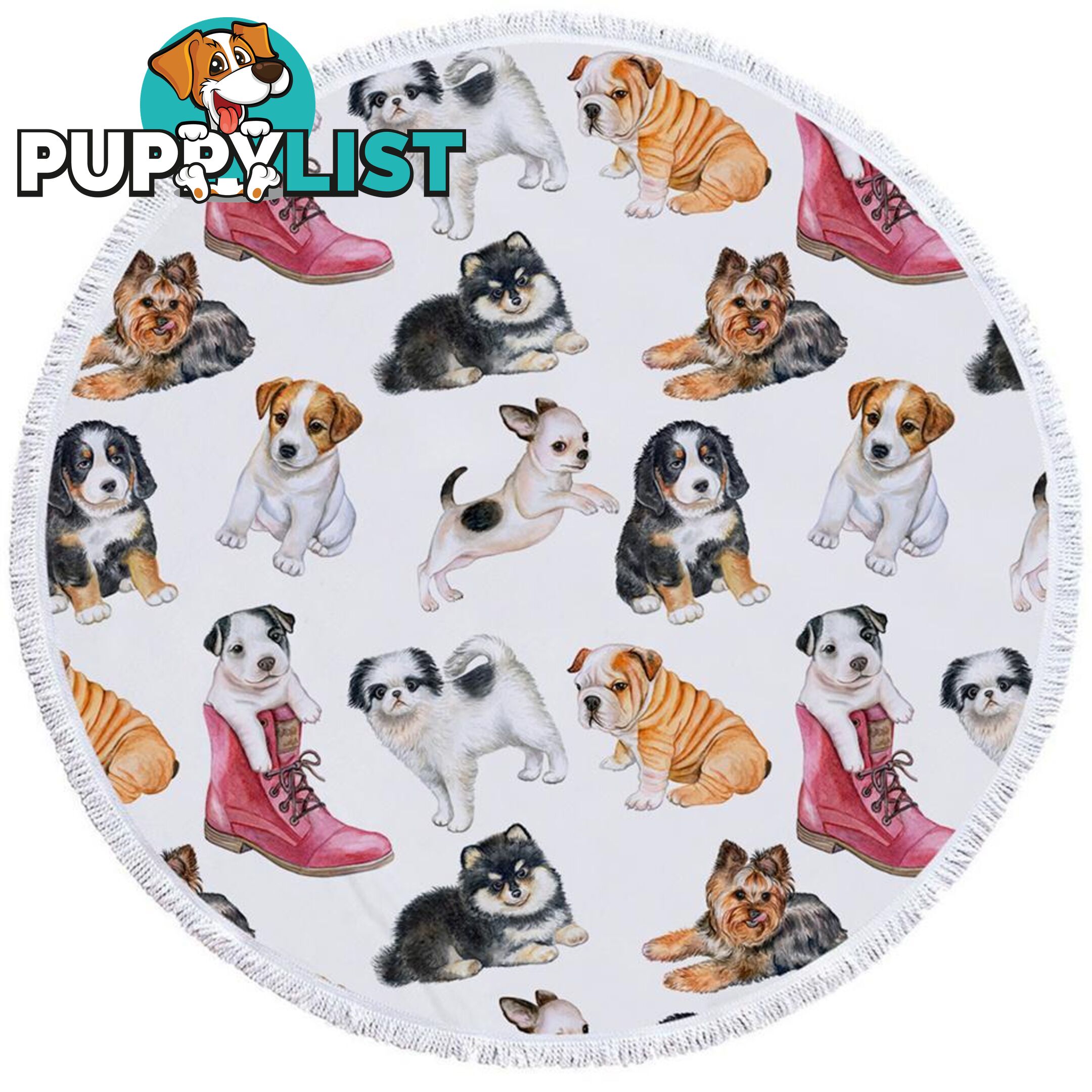 Dogs Puppies Beach Towel - Towel - 7427046306362