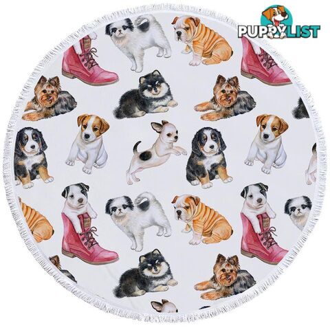 Dogs Puppies Beach Towel - Towel - 7427046306362