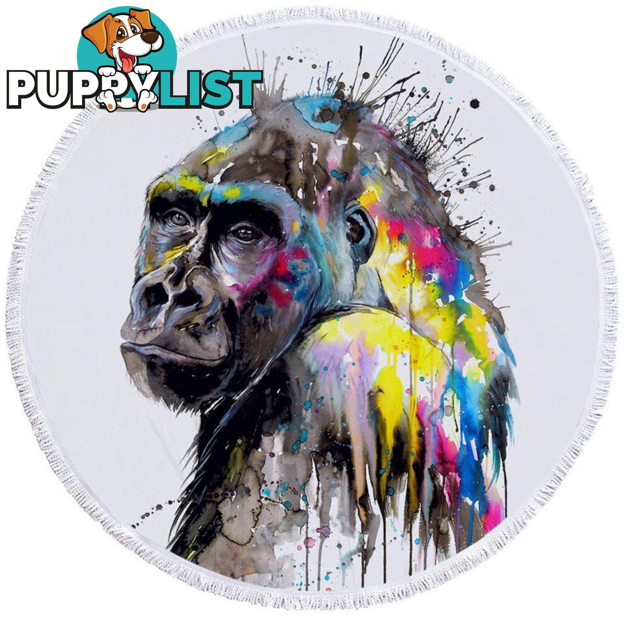 Art Painting Gorilla Beach Towel - Towel - 7427046330459