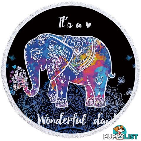 Multi Colored Indian Elephant Beach Towel - Towel - 7427046325929