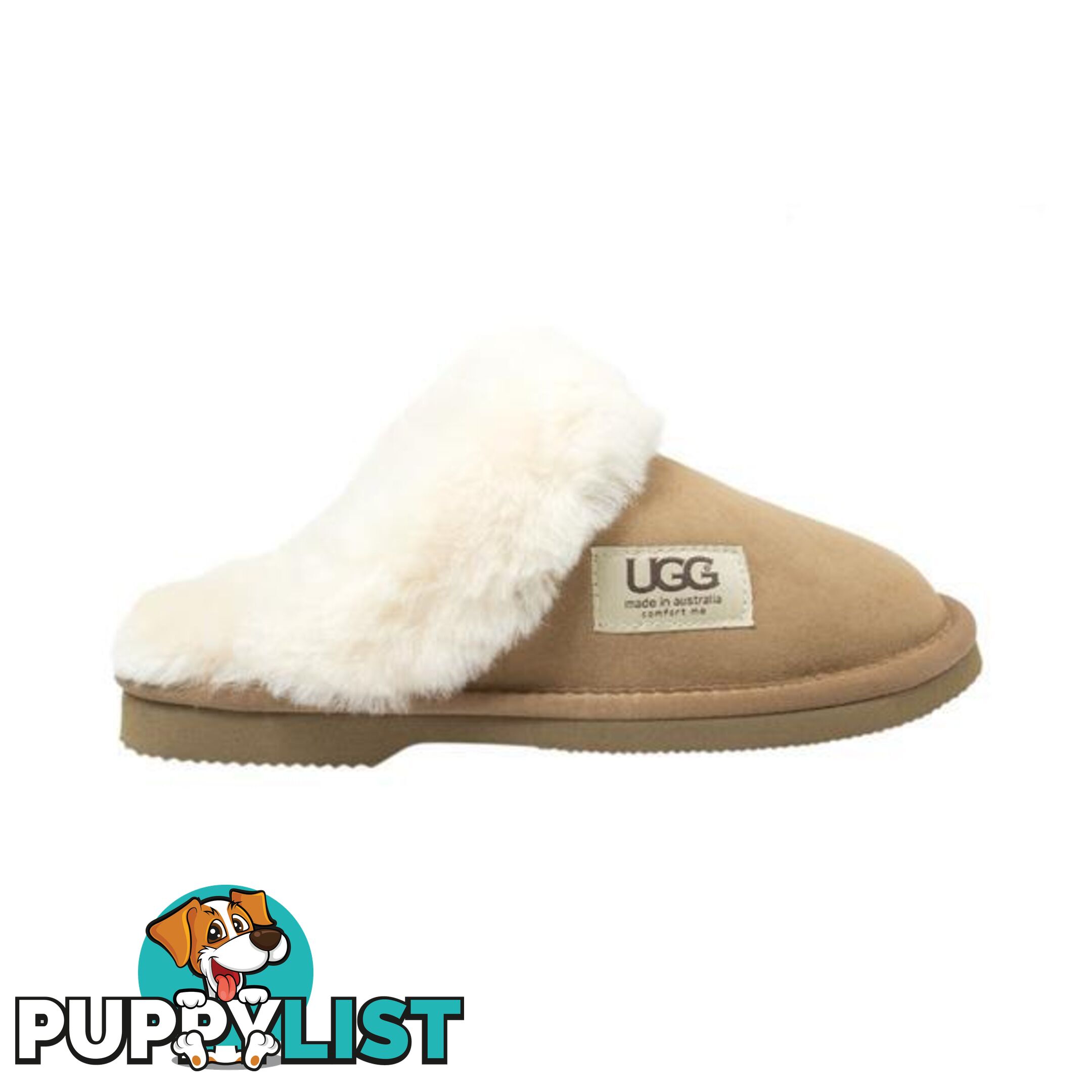 UGG Merino Sheepskin Fur Trim Scuff Memory Foam Chestnut - UGG - 822427524101