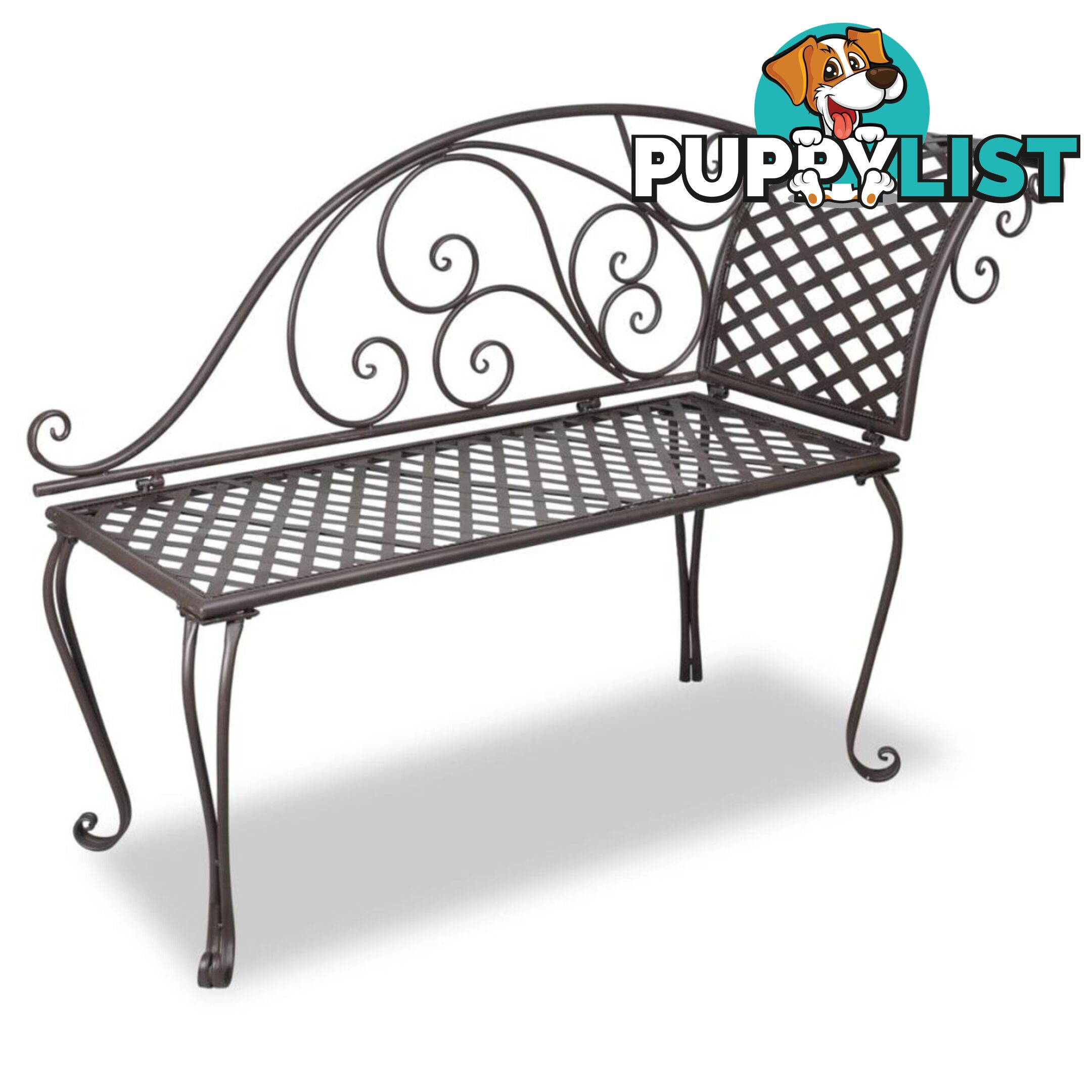 Rose-Patterned Garden Chaise Lounge - Brown - Unbranded - 4326500414182