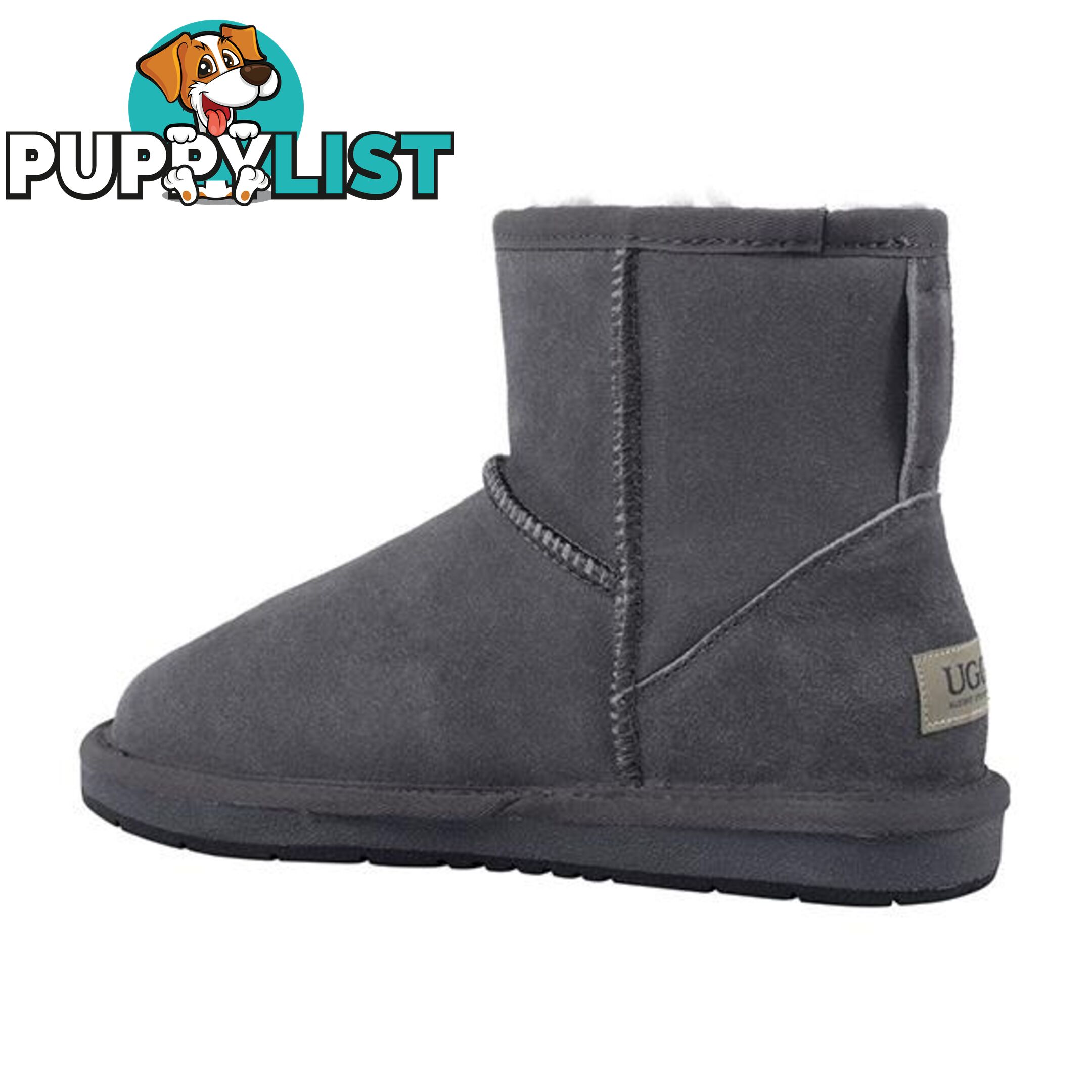 Auzland Classic Leather Water Resistant Mini Ugg Boot Grey - AUZLAND - 822427510425