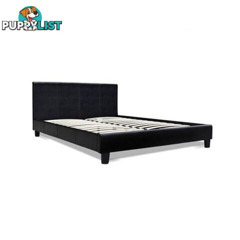 PVC Leather Bed Frame Black - Artiss - 4344744398815