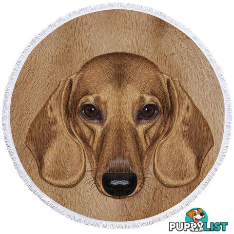 Dachshund Dog Head Beach Towel - Towel - 7427046315913