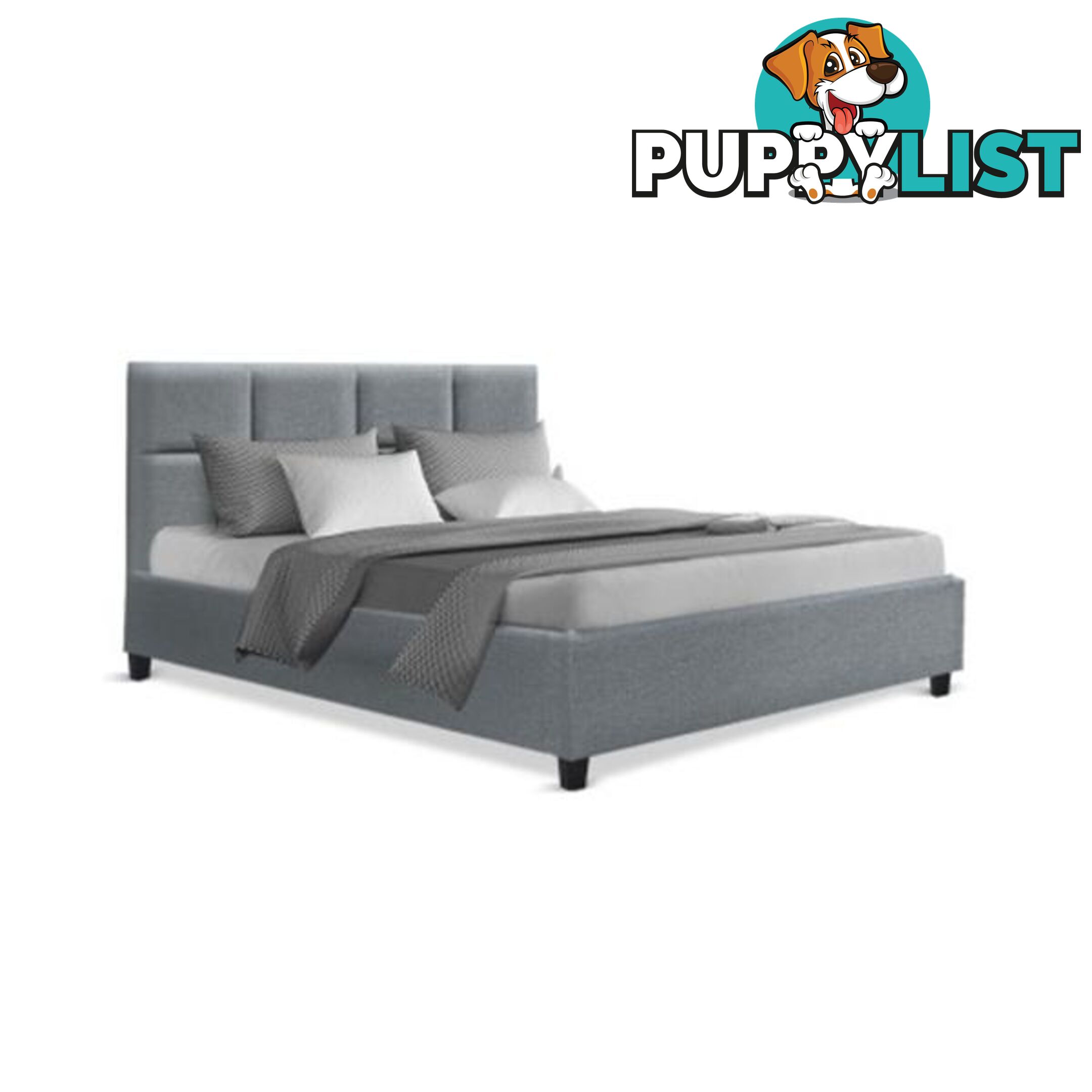 Bed Frame Base Mattress Fabric Wooden Grey Tino - Artiss - 9355720042375