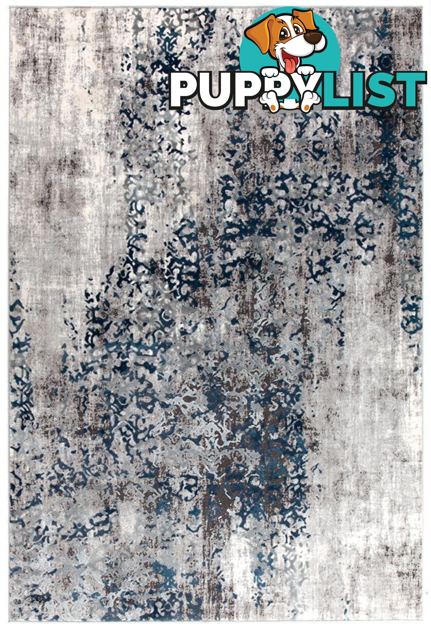 Kendra Casper Distressed Modern Blue Grey White Rug - Unbranded - 9375321833219