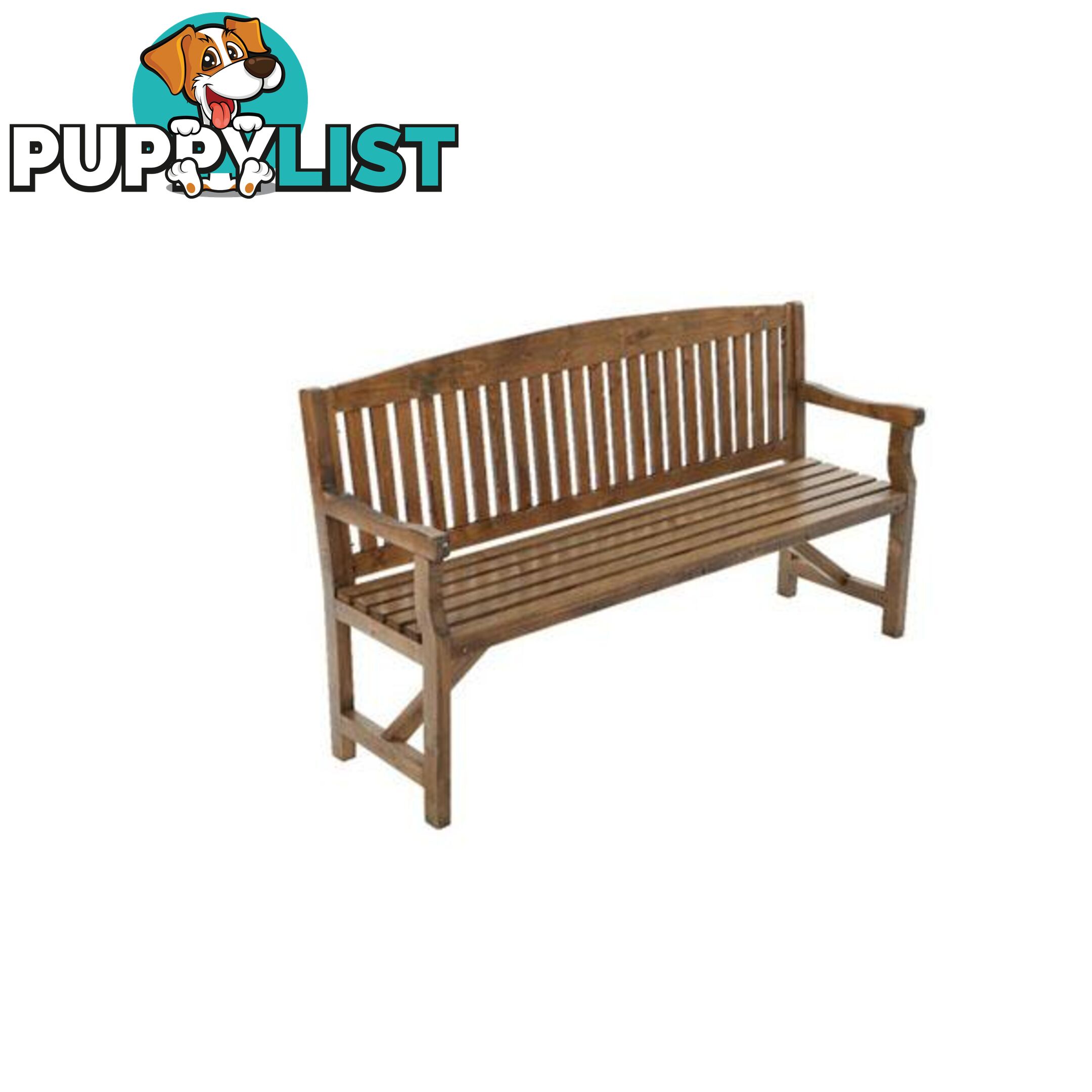 3 Seater Wooden Garden Bench Chair Natural - Gardeon - 7427046150521