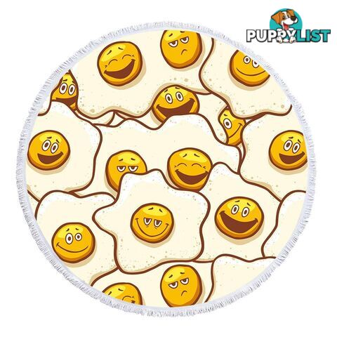 Funny Emoji Eggs Beach Towel - Towel - 7427046330657