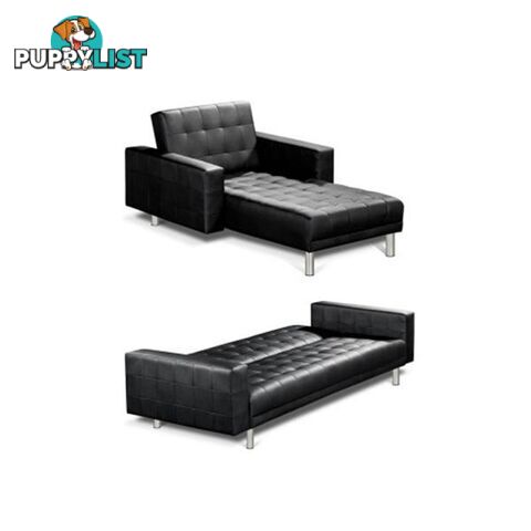 Artiss Modular PU Leather Sofa Bed - Black - Artiss - 9350062179031