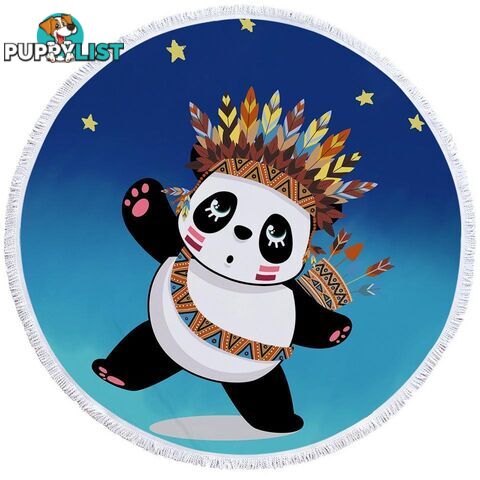 Native American Panda Beach Towel - Towel - 7427046309769