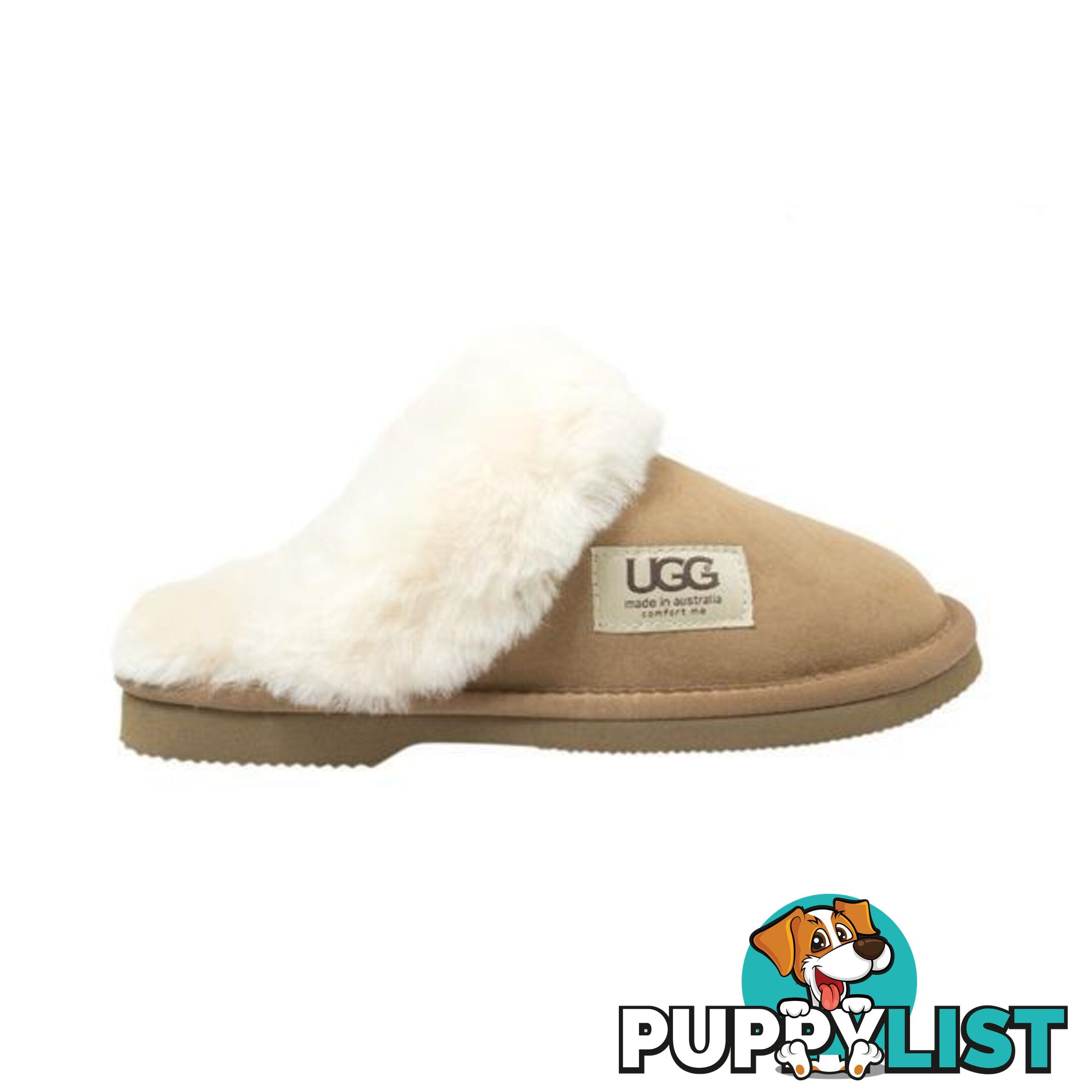 UGG Merino Sheepskin Fur Trim Scuff Memory Foam Chestnut - UGG - 822427524088