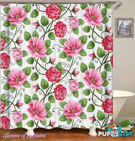 Pattern of Roses Shower Curtain - Curtain - 7427046287692