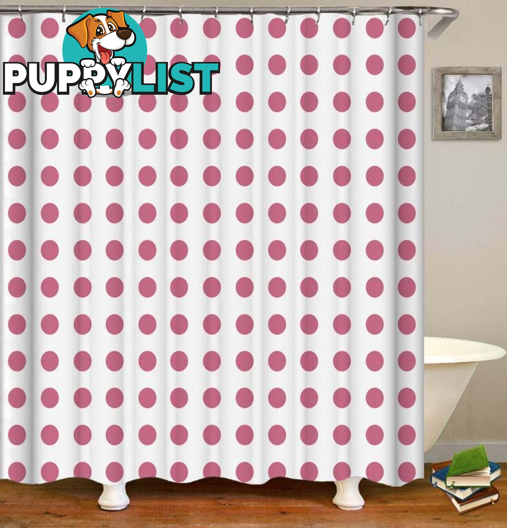 Classic Polka Dot Shower Curtain - Curtain - 7427046136778